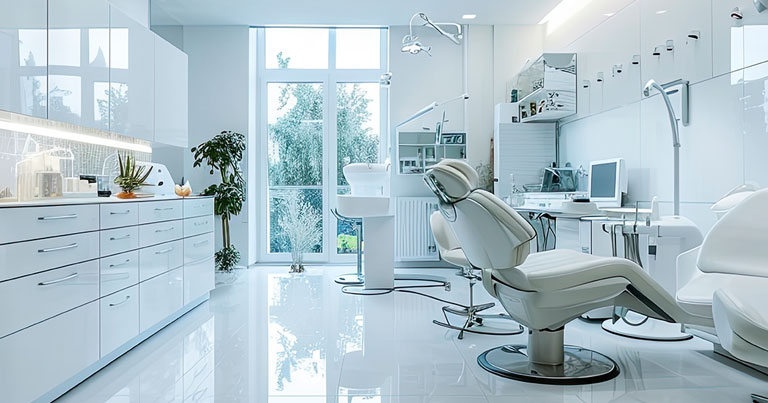 Dental office with dentist chair